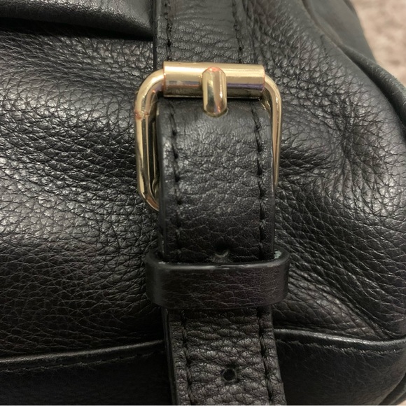 Rebecca Minkoff Black Leather Cupid Satchel Bag Purse Crossbody Gold Hardware!! - Picture 6 of 16